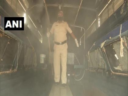 Mumbai Police turn its van into a mobile sanitisation chamber | Mumbai Police turn its van into a mobile sanitisation chamber