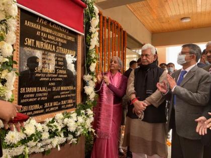 Nirmala Sitharaman inaugurates new income tax buildingin J-K's Srinagar | Nirmala Sitharaman inaugurates new income tax buildingin J-K's Srinagar