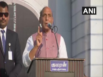 'Strange bedfellows, no chemistry tied to mutual love for appeasement': Rajnath Singh slams DMK-Cong alliance | 'Strange bedfellows, no chemistry tied to mutual love for appeasement': Rajnath Singh slams DMK-Cong alliance