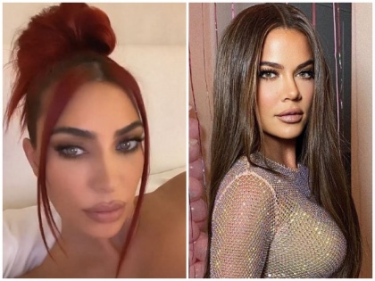 Kim Kardashian debuts red hair, while sister Khloe goes back to brunette | Kim Kardashian debuts red hair, while sister Khloe goes back to brunette