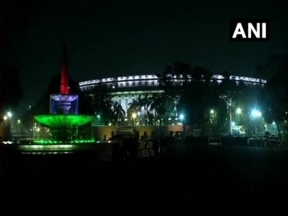 Parliament, Rashtrapati Bhawan illuminated on eve of Constitution Day | Parliament, Rashtrapati Bhawan illuminated on eve of Constitution Day