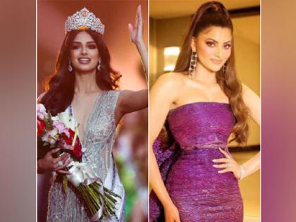 Miss Universe 2021 jury member Urvashi Rautela congratulates winner Harnaaz Sandhu | Miss Universe 2021 jury member Urvashi Rautela congratulates winner Harnaaz Sandhu