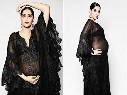 Sonam Kapoor flaunts her baby bump in stunning see-through black Kaftan | Sonam Kapoor flaunts her baby bump in stunning see-through black Kaftan