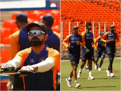 Ind vs Eng: Virat and boys sweat it out in training session ahead of pink-ball Test | Ind vs Eng: Virat and boys sweat it out in training session ahead of pink-ball Test