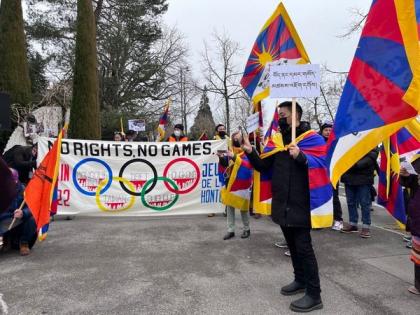 Beijing Winter Olympics: Tibetans hold protest march at IOC headquarters | Beijing Winter Olympics: Tibetans hold protest march at IOC headquarters