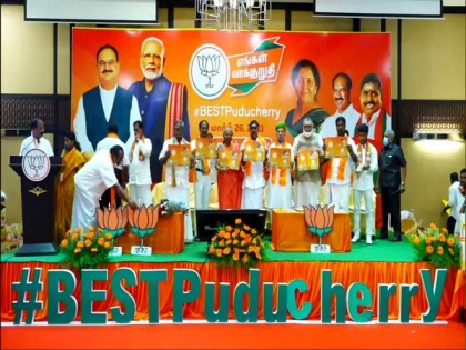 BJP releases poll manifesto for Puducherry, promises 2.5 lakh new jobs, Rs 6,000 yearly assistance to fishermen | BJP releases poll manifesto for Puducherry, promises 2.5 lakh new jobs, Rs 6,000 yearly assistance to fishermen
