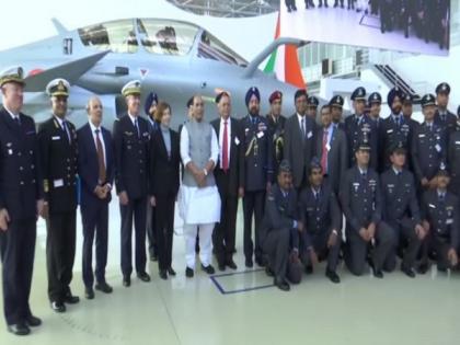 First Rafale jet handed over to Rajnath Singh | First Rafale jet handed over to Rajnath Singh