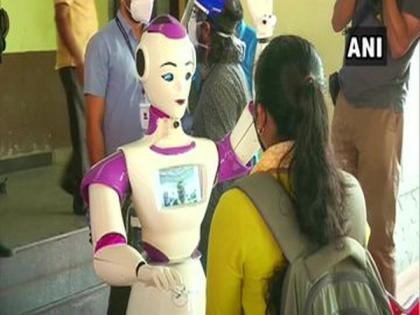 Robot assists voters at Kerala polling booth | Robot assists voters at Kerala polling booth