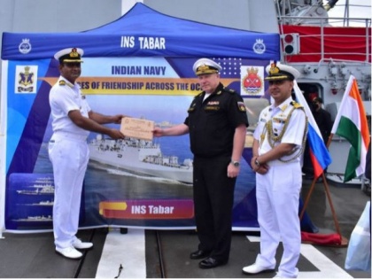 INS Tabar participates in Russia's Navy Day celebrations | INS Tabar participates in Russia's Navy Day celebrations