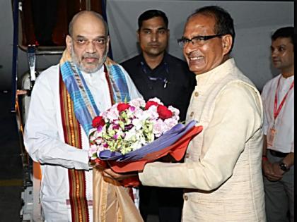 Shah chairs BJP core committee meeting in Bhopal, discusses poll strategy | Shah chairs BJP core committee meeting in Bhopal, discusses poll strategy