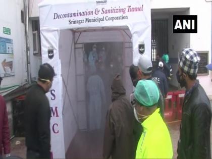 Sanitising tunnel installed in Srinagar hospital | Sanitising tunnel installed in Srinagar hospital