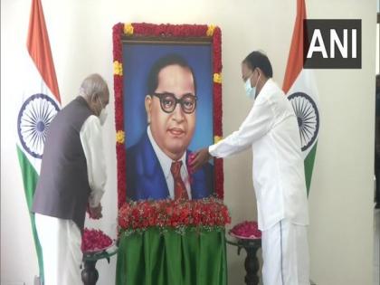 Vice President, Tamil Nadu Governor pay floral tributes to BR Ambedkar | Vice President, Tamil Nadu Governor pay floral tributes to BR Ambedkar Vice President, Tamil Nadu Governor pay floral tributes to BR Ambedkar | Vice President, Tamil Nadu Governor pay floral tributes to BR Ambedkar