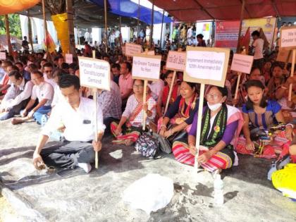 Tripura: TIPRA holds two-day protest, demands village council elections | Tripura: TIPRA holds two-day protest, demands village council elections