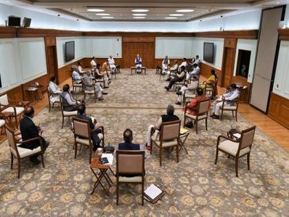 Union Cabinet meeting underway, social distancing seen | Union Cabinet meeting underway, social distancing seen Union Cabinet meeting underway, social distancing seen | Union Cabinet meeting underway, social distancing seen