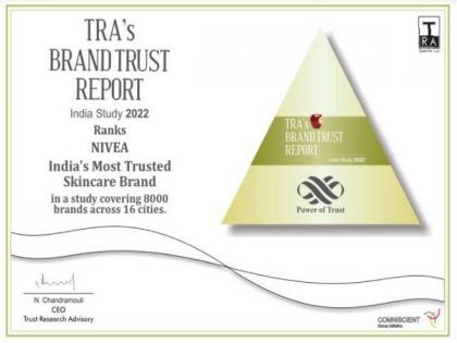 NIVEA India ranked as India's No. 1 trusted brand in the skin care category in 2022 by TRA | NIVEA India ranked as India's No. 1 trusted brand in the skin care category in 2022 by TRA