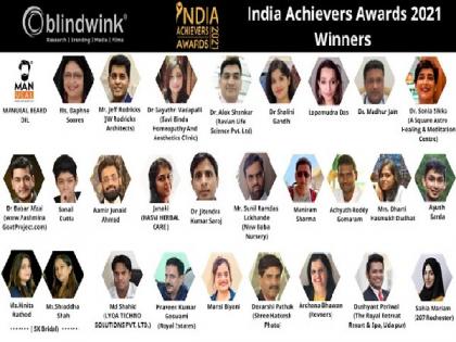 Blindwink honors the Winners of India Achievers Awards - 2021 | Blindwink honors the Winners of India Achievers Awards - 2021