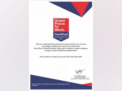 Maccaferri Environmental Solutions Pvt. Ltd. recognized as Great Place To Work for second consecutive year | Maccaferri Environmental Solutions Pvt. Ltd. recognized as Great Place To Work for second consecutive year