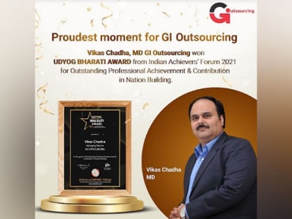 Vikas Chadha, Managing Director GI Outsourcing wins Udyog Bharti Award | Vikas Chadha, Managing Director GI Outsourcing wins Udyog Bharti Award