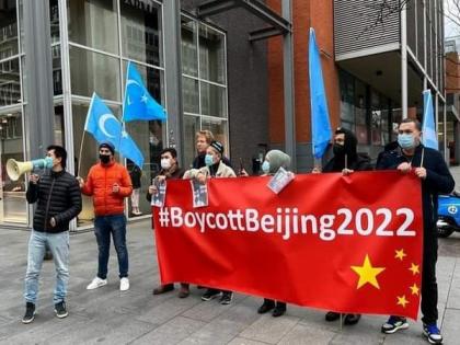Uyghur groups stage protest in Belgium against China's human rights violations, calls to boycott Beijing Olympics | Uyghur groups stage protest in Belgium against China's human rights violations, calls to boycott Beijing Olympics