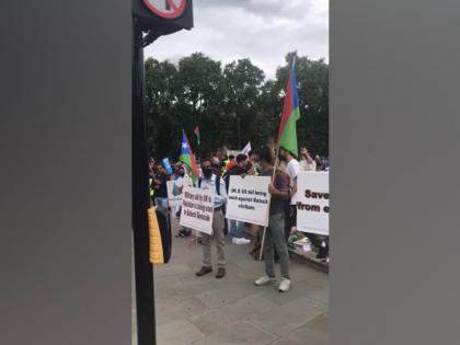 Free Balochistan Movement stage protest before British Parliament against Pak atrocities | Free Balochistan Movement stage protest before British Parliament against Pak atrocities
