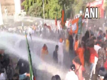 West Bengal Police uses water cannon to disperse protestors during BJP rally, several injured | West Bengal Police uses water cannon to disperse protestors during BJP rally, several injured