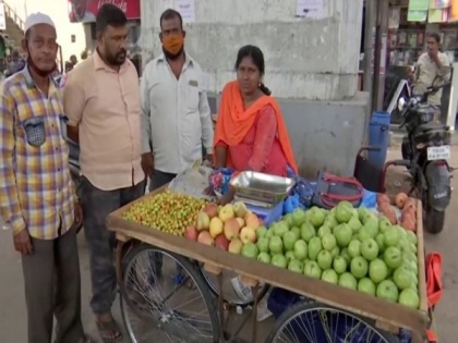 Hyderabad: Differently-abled woman, after begging for two years, sets up fruit trolley | Hyderabad: Differently-abled woman, after begging for two years, sets up fruit trolley