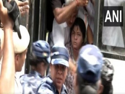 Mahila Congress President spits at police personnel during protest, caught on video | Mahila Congress President spits at police personnel during protest, caught on video