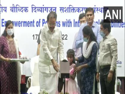 Telangana: Vice President Naidu visits NIEPID, distributes aids and appliances to specially-abled children | Telangana: Vice President Naidu visits NIEPID, distributes aids and appliances to specially-abled children