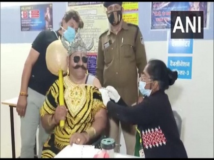 'Yamraj' gets vaccinated for COVID-19, spreads awareness | 'Yamraj' gets vaccinated for COVID-19, spreads awareness