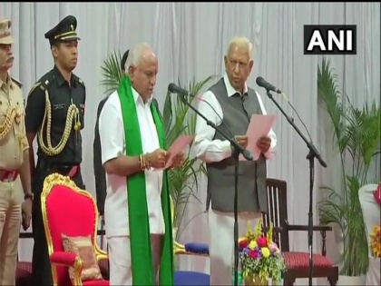 Yeddyurappa sworn in as CM | Yeddyurappa sworn in as CM