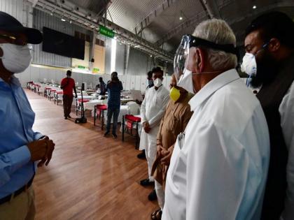 Karnataka CM inspects facilities at BIEC Covid-19 Care Centre | Karnataka CM inspects facilities at BIEC Covid-19 Care Centre