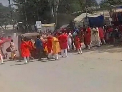 Chhattisgarh: One dead, 16 injured as speeding car mows down people on way to immerse Durga idol, 2 arrested | Chhattisgarh: One dead, 16 injured as speeding car mows down people on way to immerse Durga idol, 2 arrested