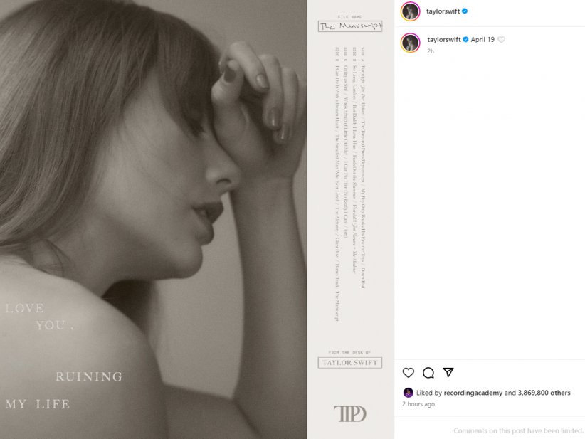 Taylor Swift shares tracklist for 'The Tortured Poets Department' - www ...