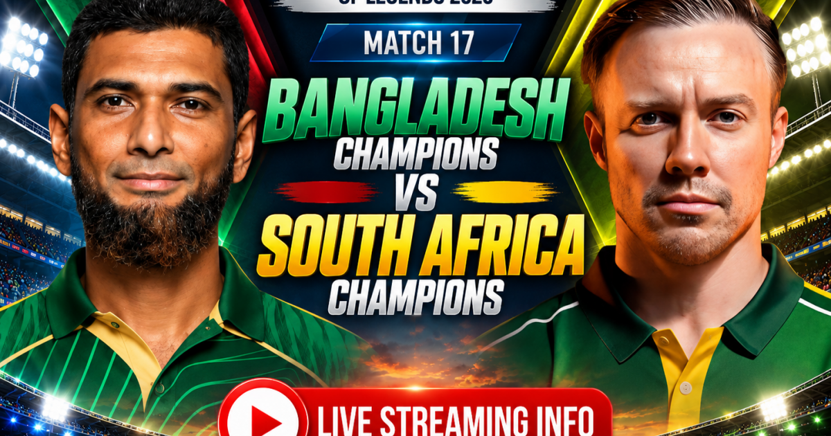 Bangladesh Champions vs South Africa Champions LIVE Streaming: When And Where To Watch BAN vs SA World Championship of Legends 2026 Match On TV and Online in India Bangladesh Champions vs South Africa Champions LIVE Streaming: When And Where To Watch BAN vs SA World Championship of Legends 2026 Match On TV and Online in India