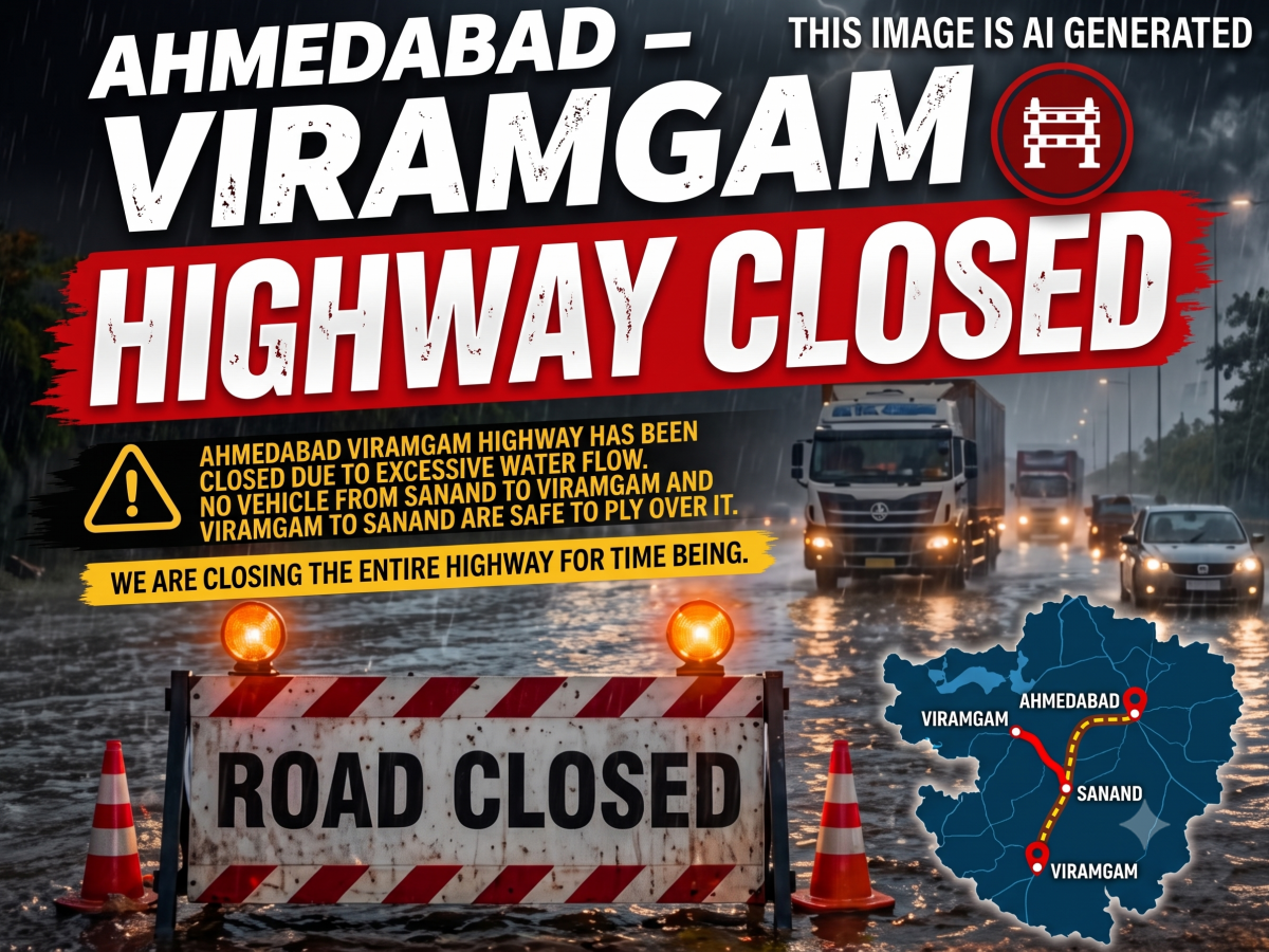 Viramgam Highway Traffic Update: Floodwaters Force Complete Closure, Police Issue Travel Advisory