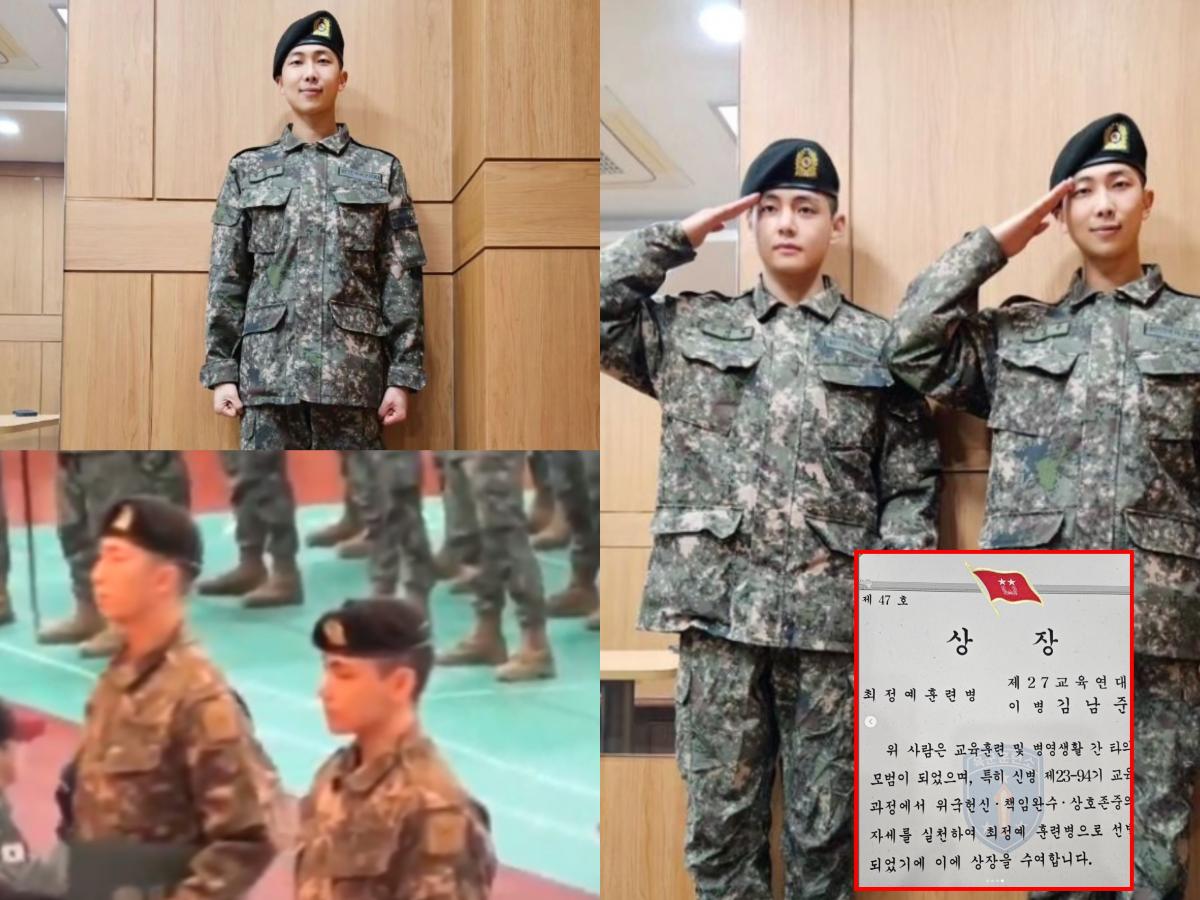 BTS Members RM and V Shine in Military Training, Earning Recognition ...