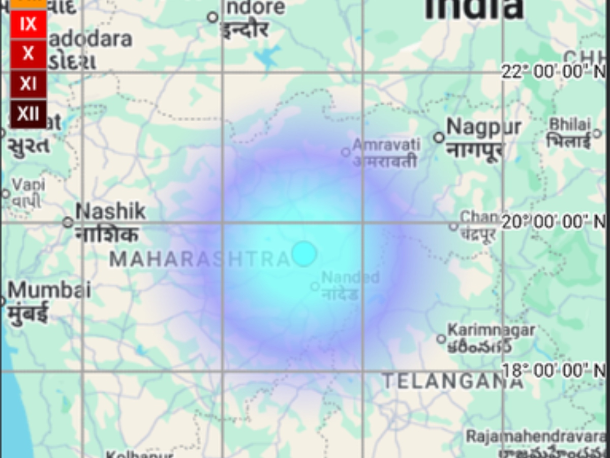 Earthquake in Maharashtra: Tremors of Magnitude 4.4 on Richter Scale Felt Across Nanded, Hingoli and Parbhani (Watch Video)