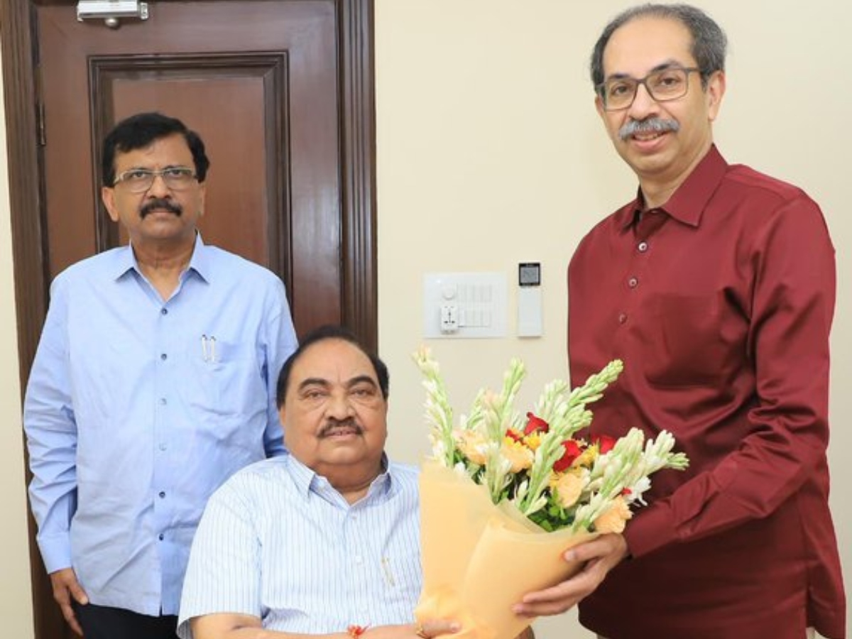 SP Leader Eknath Khadse Meets Uddhav Thackeray at Matoshree Residence in Mumbai