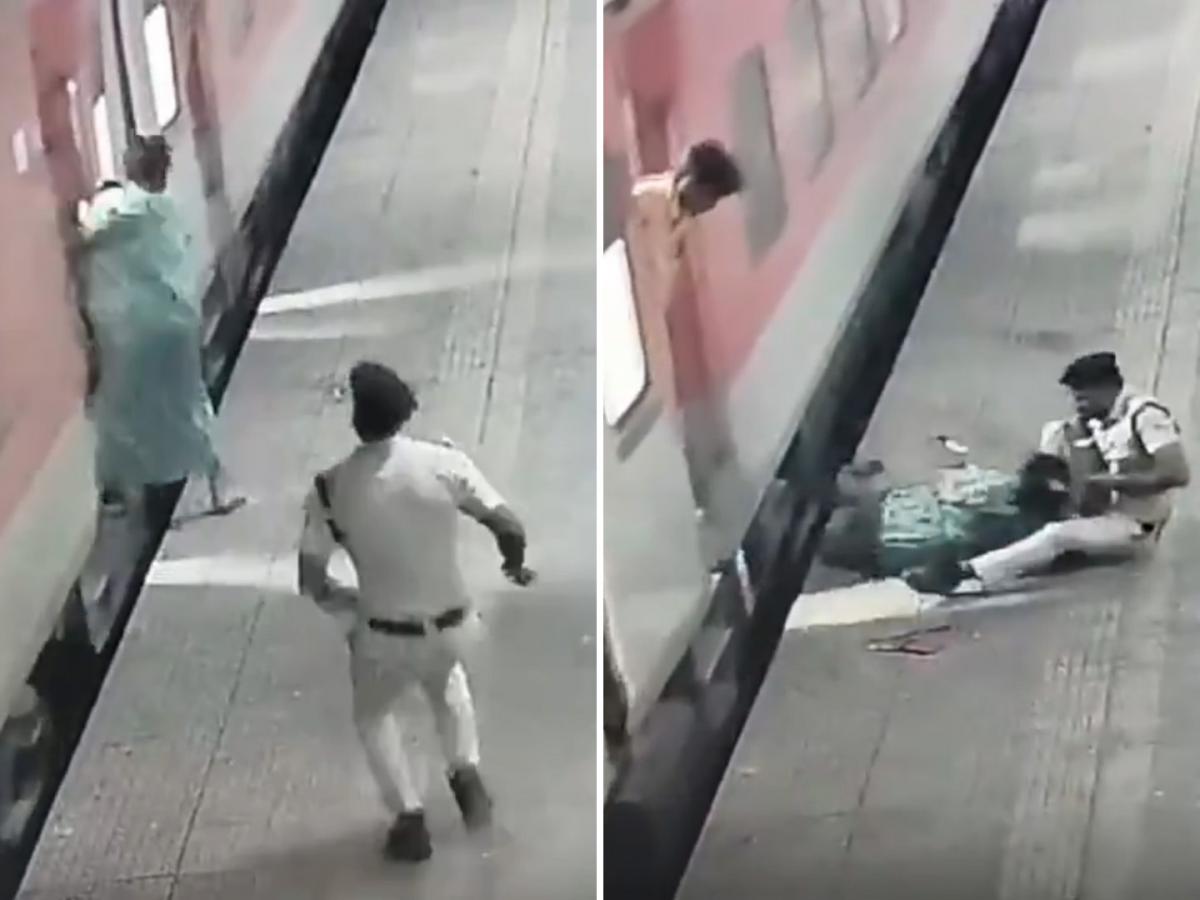 Mumbai: Railway Cop Saves Commuter from Being Dragged Under Moving ...