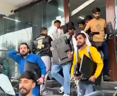 Viral Video: Pakistan Locals Storm Fake Call Center, Loot Laptops