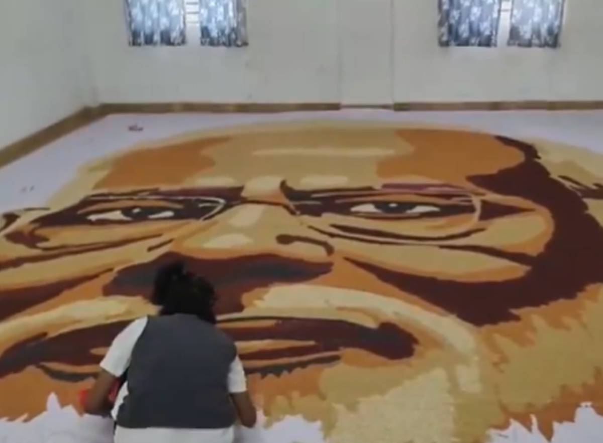 PM Narendra Modi's Birthday: 13-Year-Old Presley Shekinah Sets World Record  by Creating Prime Minister's Portrait with 800 Kg of Millets in 12 Hours  (Watch Video) - www.lokmattimes.com
