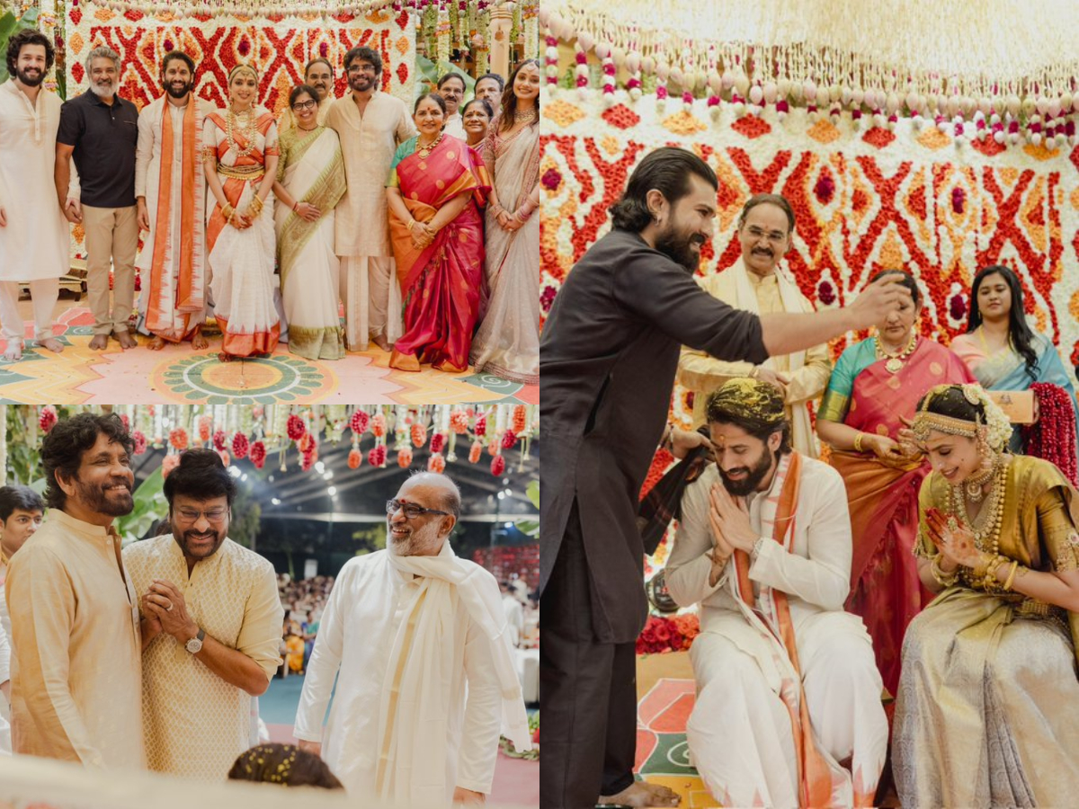In Pics: SS Rajamouli, Chiranjeevi, and Ram Charan Grace Naga Chaitanya and  Sobhita Dhulipala's Wedding - www.lokmattimes.com, image size:1200x900