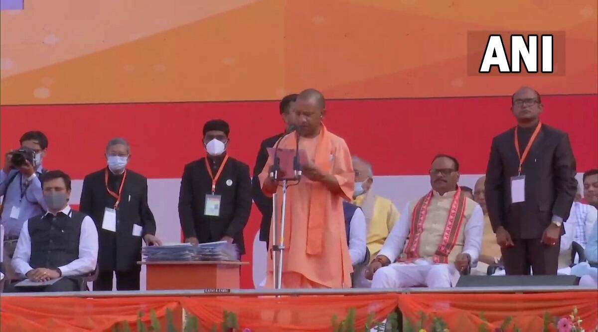 Yogi Adityanath sworn in as CM of Uttar Pradesh for historic second ...