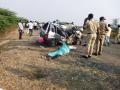 Three killed after car and truck collide in Solapur - Hindi News | Three killed after car and truck collide in Solapur | Latest maharashtra News at Lokmattimes.com