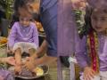 Shilpa Shetty and Raj Kundra perform Kanya Puja with daughter Samisha on Ashtami - Hindi News | Shilpa Shetty and Raj Kundra perform Kanya Puja with daughter Samisha on Ashtami | Latest entertainment News at Lokmattimes.com