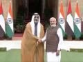 Abu Dhabi Crown Prince In India: Sheikh Khaled Bin Mohamed Bin Zayed Meets PM Modi at Hyderabad House (Watch Video) - Hindi News | Abu Dhabi Crown Prince In India: Sheikh Khaled Bin Mohamed Bin Zayed Meets PM Modi at Hyderabad House (Watch Video) | Latest national News at Lokmattimes.com