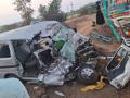 Ahilyanagar Accident: 4 Killed in Head-On Collision Between Truck and Car on Ahilyanagar–Daund Highway - Hindi News | Ahilyanagar Accident: 4 Killed in Head-On Collision Between Truck and Car on Ahilyanagar–Daund Highway | Latest maharashtra News at Lokmattimes.com