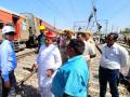 Sabarmati-Agra Derail: BJP leader Bhagirath Choudhary Inspects Accident Spot (Watch Video) - Hindi News | Sabarmati-Agra Derail: BJP leader Bhagirath Choudhary Inspects Accident Spot (Watch Video) | Latest national News at Lokmattimes.com