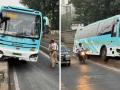 Mumbai Road Accident: ST Bus Crashes Into Divider In Matunga; No Traffic Disruption or Injuries Reported - Hindi News | Mumbai Road Accident: ST Bus Crashes Into Divider In Matunga; No Traffic Disruption or Injuries Reported | Latest mumbai News at Lokmattimes.com