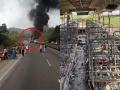 Video: Panvel-Mahad bus burnt to ashes, 22 passengers rescued - Hindi News | Video: Panvel-Mahad bus burnt to ashes, 22 passengers rescued | Latest navi-mumbai News at Lokmattimes.com